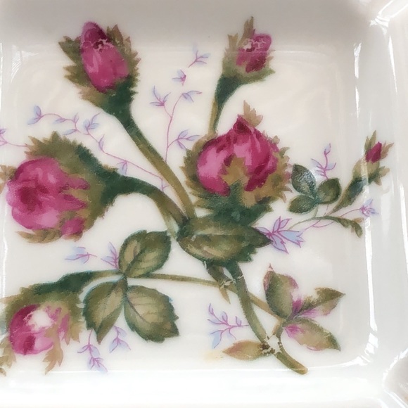 Vintage Floral Midcentury Ceramic Ashtray Handpainted Trinket Dish Cottagecore - Picture 2 of 6